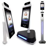 Touchless floor-standing or wall-mounted temperature check tablets