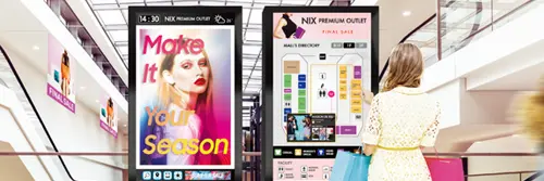 L'affichage numérique comprend des éléments interactifs, tels que des écrans tactiles, des codes QR et la réalité augmentée, offrant aux clients une expérience d'achat immersive.