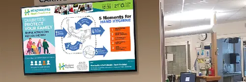 Pantallas digitales para atención médica