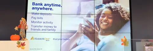 Mur vidéo de la salle des marchés des services financiers