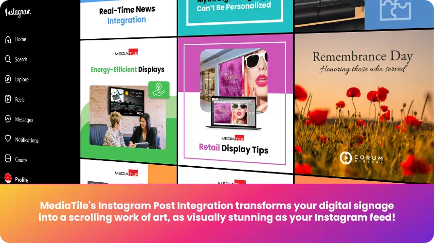 Banner de integración de publicaciones de Instagram