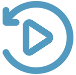 Icono de prueba de reproducción e informes de eventos