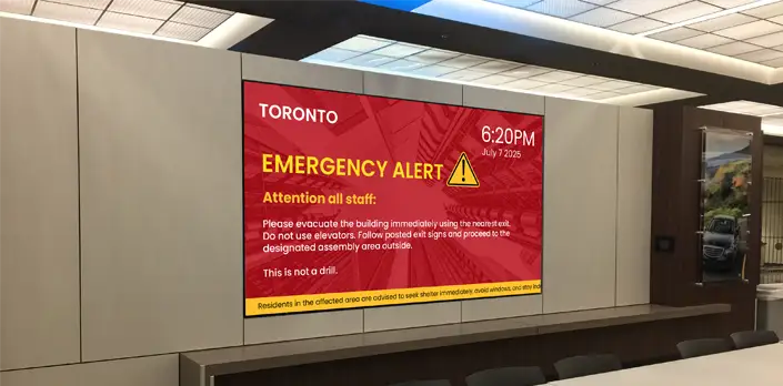 Automatice las notificaciones urgentes mediante señalización digital corporativa