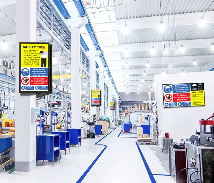 digital signage in manufacturing setting