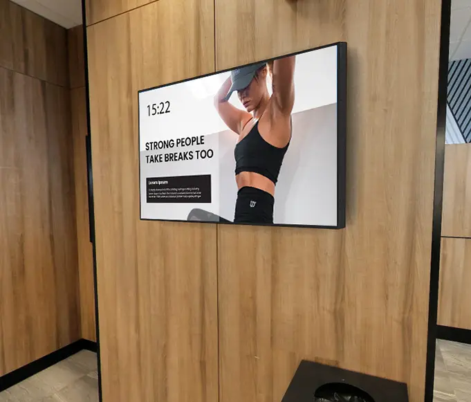 Digital signage in workout facility