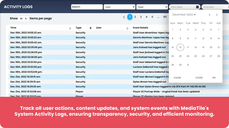 System Activity Logs Banner