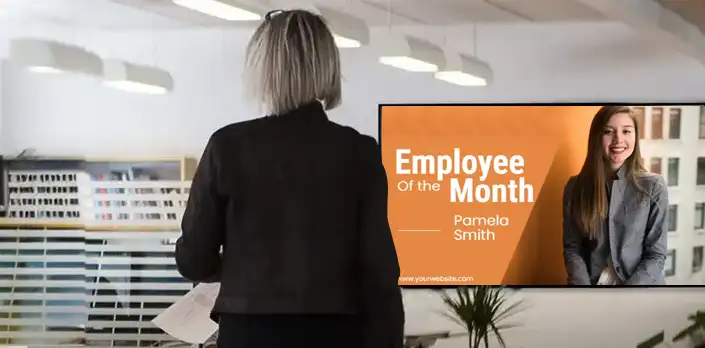 Affichage numérique d'entreprise pour les communications internes