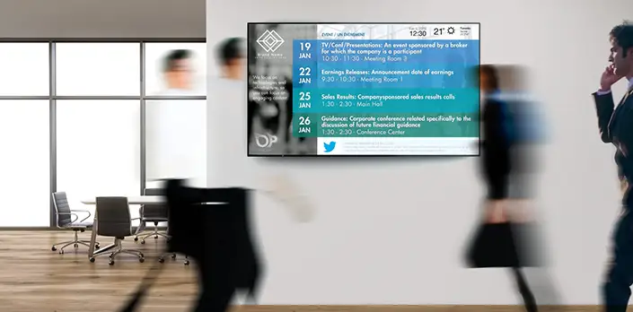 Elija lugares de alto tráfico para la señalización digital corporativa