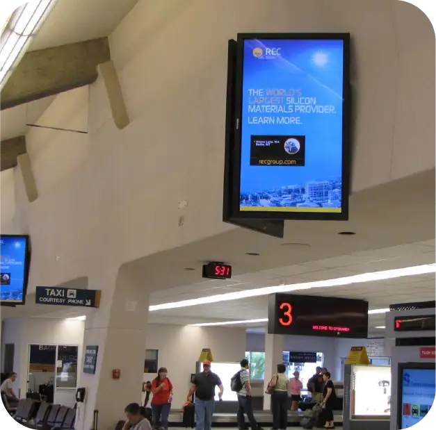 Transportation hub digital signage