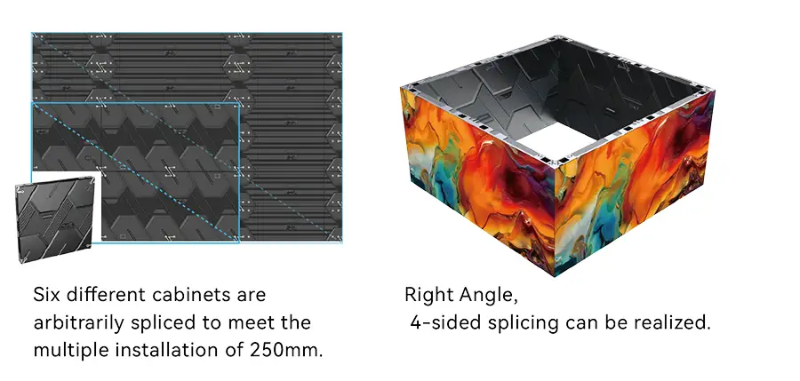 DVX Series 90 degree corner 4-sided splicing versatile configuration