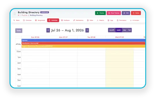 Calendar scheduling view for playlists and players