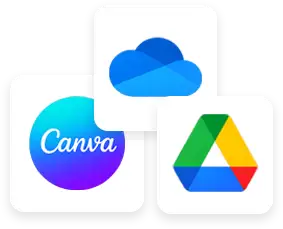 Integrations with Canva, Google Drive, and more