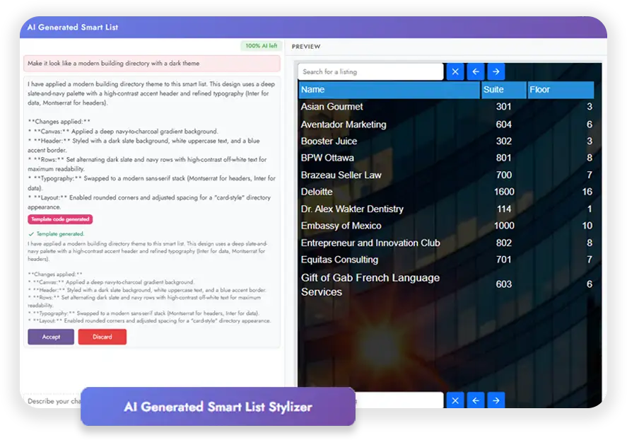 Describing in plain English how a Smart List should look for a live preview